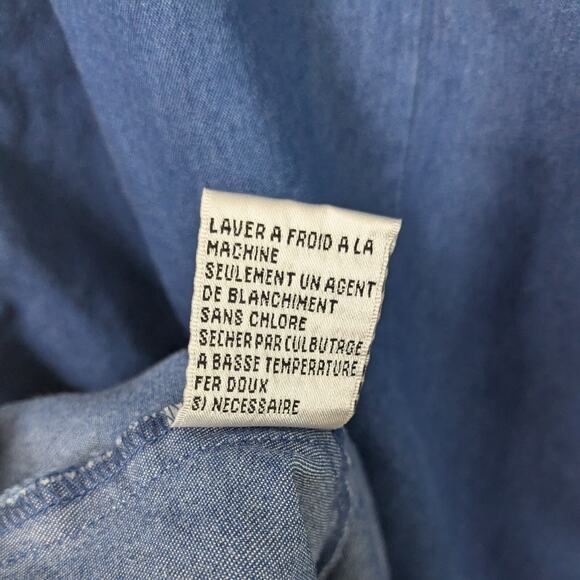 Vintage Talbots Maxi Dress 14 Blue Denim 90s Teacher Modest Pocket Jumper - Picture 11 of 11